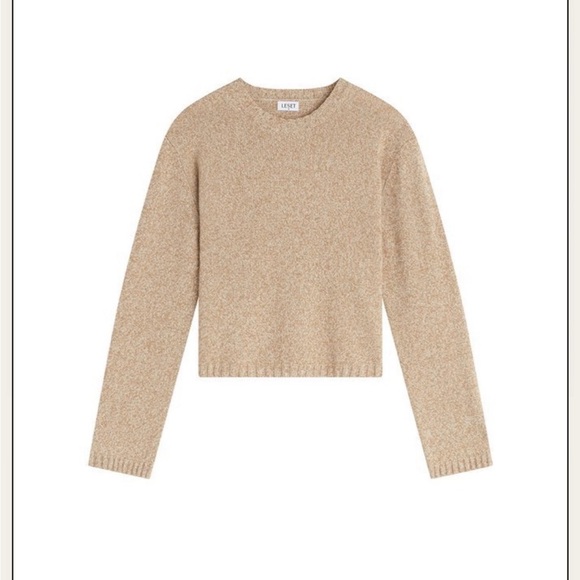 LESET Camel Melange Zoe Crop Sweater - Picture 1 of 4